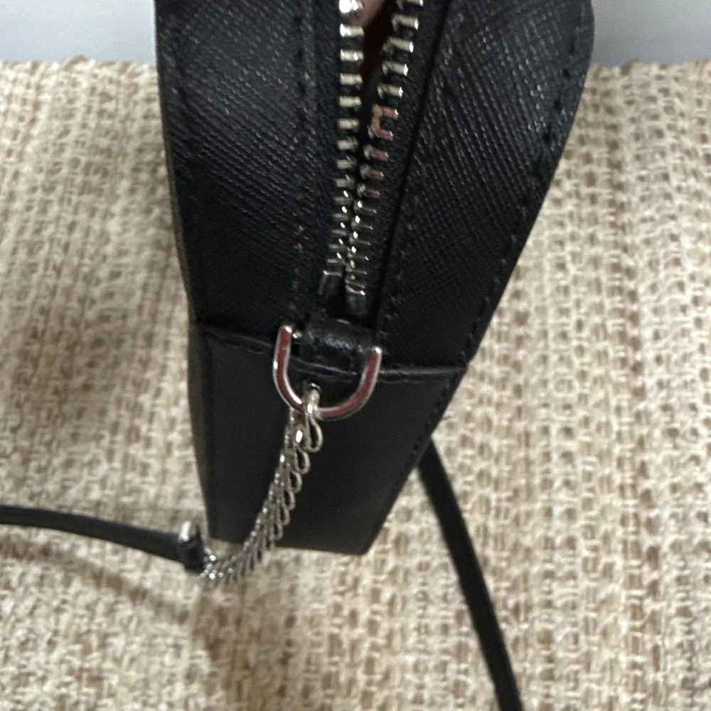 Michael Kors Brown Logo Crossbody Bag Zip, Chain Strap, Adjustable, Silver